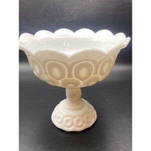 L.E. Smith White Moon n Star Open Compote